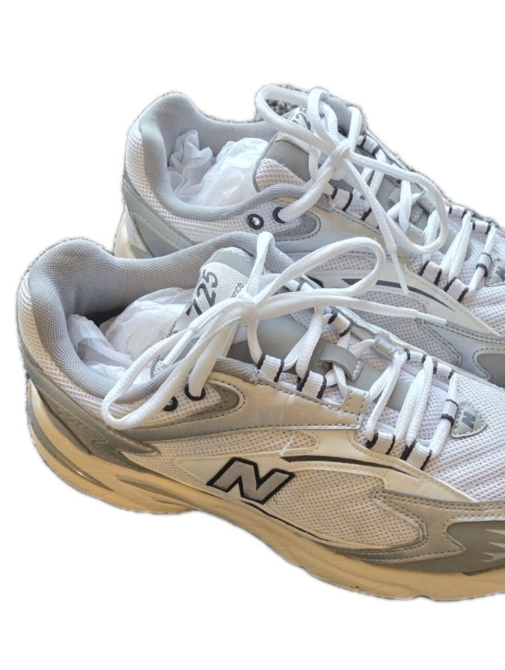 New Balance 725 ML725CD White Metallic Silver Slate Grey US Men's Size 10.5 - Picture 3 of 11